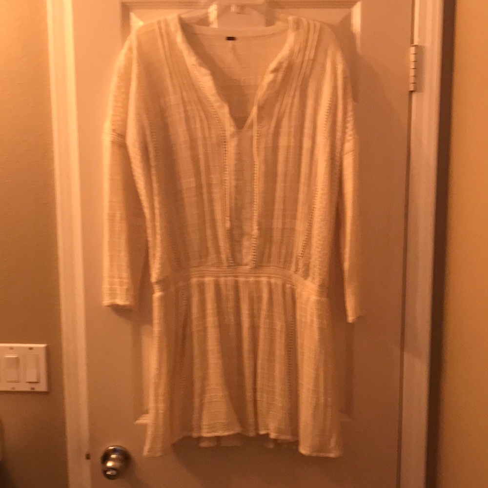 Free People boho white/ivory dress L